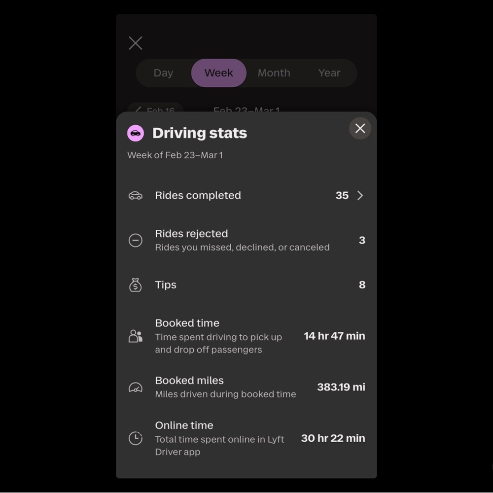 Earnings and Driving Stats Display - Picture 2 of 3